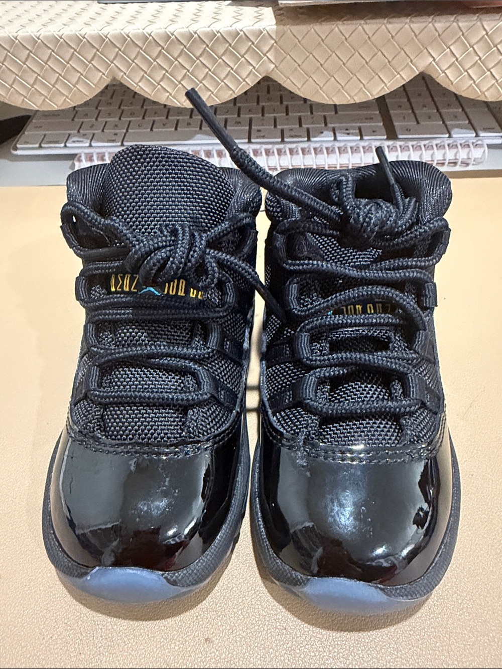 Kids Jordan’s Black High-Top Athletic Shoes